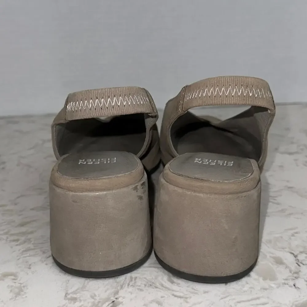EILEEN FISHER Devi Tumbled Nubuck Leather Slingback